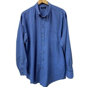 Nautica Blue Check Men's Dress Shirt Button Down, 17, 34/35